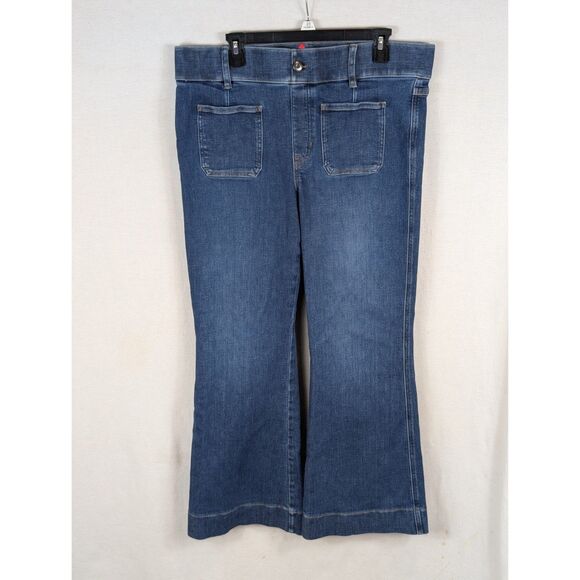 SPANX Flared Patch Pocket Pull On Jeans Women's Size 1X/XL - Picture 1 of 13